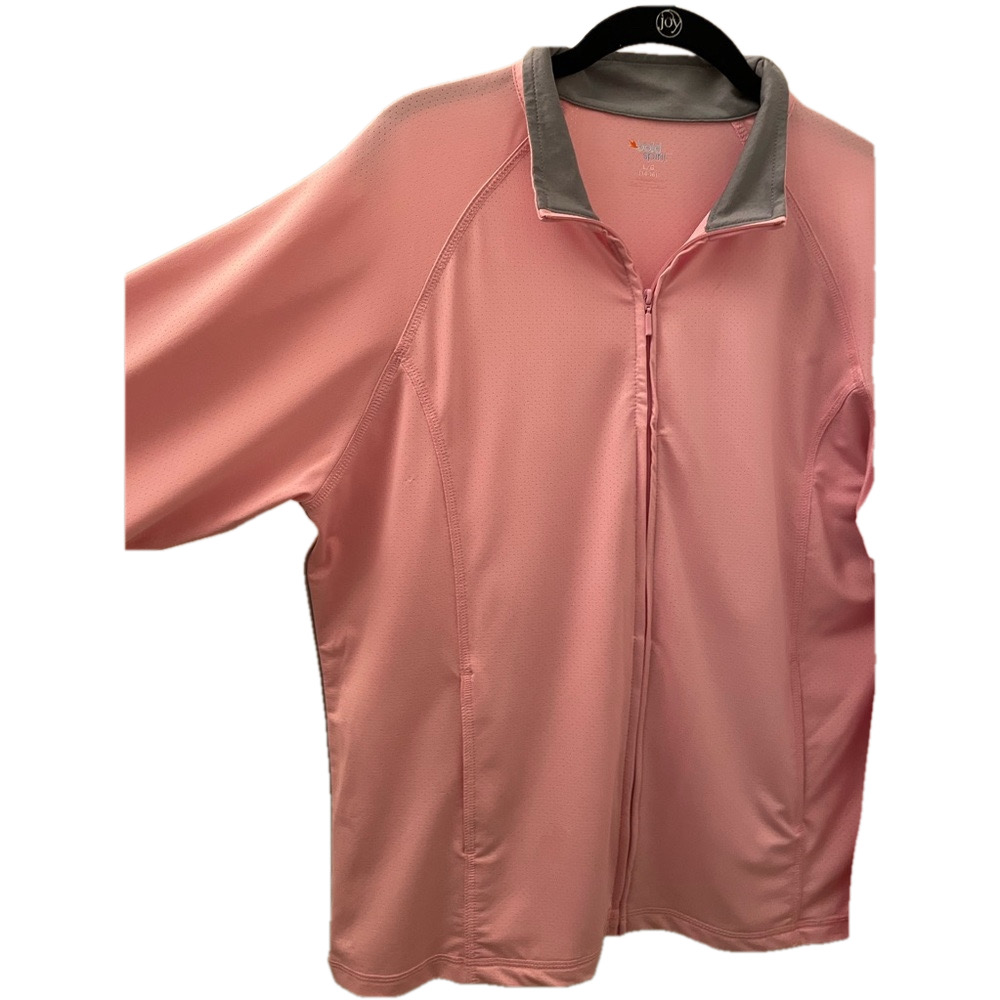 Bold Spirit Vintage Lt Pink Full Zip Perforated Mesh Jacket Grey Collar & Stripe - Picture 4 of 16